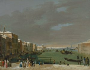 Venedig mit Schnee und Masken von Giuseppe Bernardino Bison