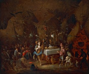 Hexentreffen, von Giuseppe Bernardino Bison, Öl auf Leinwand, Italien