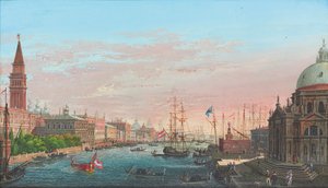 Ansicht des Canal Grande, Venedig, mit dem Palazzo Ducale und der Salute von Giuseppe Borsato