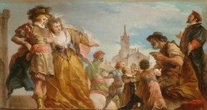 Das Treffen von Gautier, Graf von Antwerpen, und seiner Tochter Violante von Giuseppe Cades