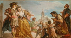 Das Treffen von Gautier, Graf von Antwerpen, und seiner Tochter Violante von Giuseppe Cades