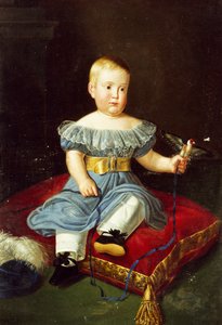 Porträt von Prinz Louis, Bourbon-Zwei Sizilien, Graf von Aquila als Kind von Giuseppe Cammarano