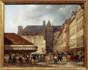 Rue des Prouvaires und die Kirche Saint Eustache (Quartier des Halles) in Paris