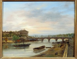 Der Palais Bourbon und die Pont Louis XVI (Pont de la Concorde) vom Quai des Tuileries in Paris aus gesehen von Giuseppe Canella