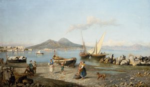 Ein Blick auf die Bucht von Neapel von Giuseppe Carelli