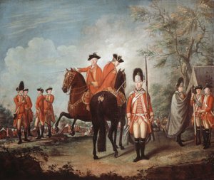 Zwei Pferde des Regiments, 25. Regiment zu Fuß, Menorca, ca. 1769 von Giuseppe Chiesa