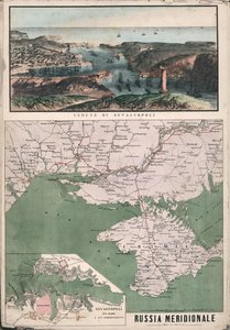 Karte von Südrussland mit Blick auf die Bucht von Sewastopol und ihre Befestigungen von Giuseppe Civelli