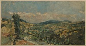 Landschaft mit Zypressen