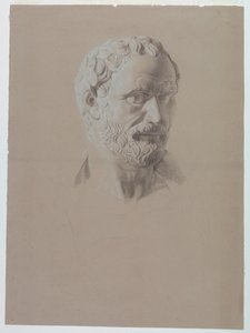 Akademische Studie eines Gipsabgusses einer Büste eines römischen Senators von Giuseppe Longhi