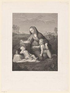 Maria mit Kind und dem jungen Johannes dem Täufer in einer Landschaft von Giuseppe Longhi