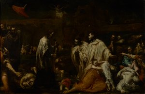 Der selige Bernard Tolomei bittet um das Ende der Pest in Siena, ca. 1735