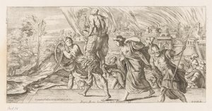 Aeneas flieht mit seiner Familie aus Troja von Giuseppe Maria Mitelli