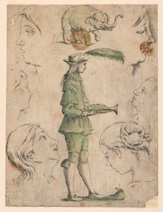 Probedrucke für vier Platten von "Alfabeto in Sogno" [Traumalphabet]: Buchstabe E von Giuseppe Maria Mitelli