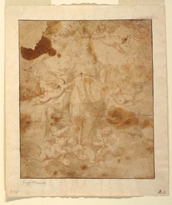Zeichnung, Studie für die Himmelfahrt der Jungfrau von Giuseppe Marullo