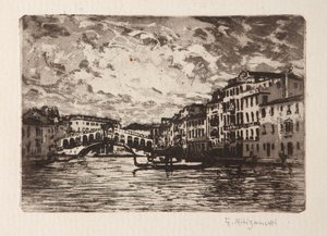 Die Rialtobrücke in Venedig von Giuseppe Miti Zanetti