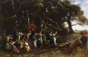 Unterbrochene Predigt, von Giuseppe Palizzi von Giuseppe Palizzi