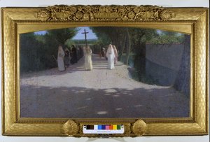 Die Prozession. Gemälde von Giovanni Pellizza da Volpedo (1868-1907)