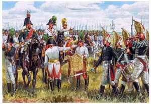 Erstes Kaiserreich: Austro-russischer Stab der Dritten Koalition 1805 (Illustration von Giuseppe Rava) von Giuseppe Rava