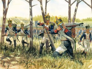 Erstes Kaiserreich: Französische Infanterie-Voltigeure (Illustration von Giuseppe Rava) von Giuseppe Rava