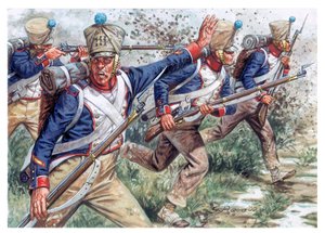 Erstes Kaiserreich: Soldaten des 111. Linieninfanterieregiments - Illustration von Giuseppe Rava