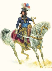 Joachim Murat (1767-1815) in der Schlacht von Abukir 1799 während der Ägypten-Expedition - Illustration von Giuseppe Rava von Giuseppe Rava