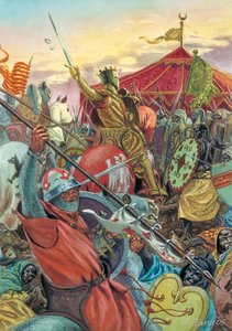 Rückeroberung Spaniens: Schlacht von Las Navas de Tolosa am 16.07.1212 zwischen Christen und der Armee der Mauren von Giuseppe Rava