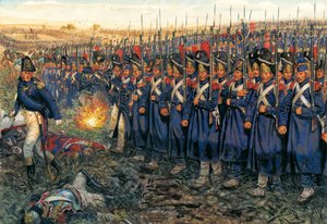 Der Angriff der Mittleren Garde gegen Wellingtons Zentrum in der Schlacht bei Waterloo am 18. Juni 1815 von Giuseppe Rava