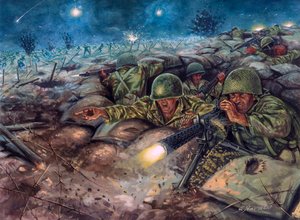 Die Schlacht von Dien Bien Phu zwischen der französischen Armee und der Viet Minh von Giuseppe Rava