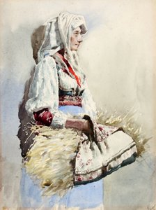 Italienische Bäuerin, spätes 19. - frühes 20. Jahrhundert von Giuseppe Signorini