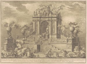 Die Prima Macchina für die Chinea von 1767: Ein Triumphbogen mit dem Farnese-Herkules von Giuseppe Vasi