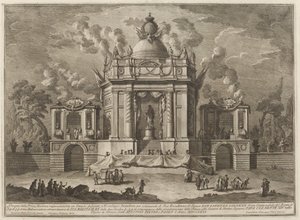 Ein dem Äskulap geweihter Tempel, für das "Chinea"-Fest