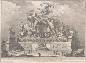 Die zweite Maschine für die Chinea von 1767: Der Ätna mit der Schmiede des Vulkan