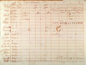 Seite der Erstausgabe der Partitur von Un ballo in maschera, Oper von Giuseppe Verdi von Giuseppe Verdi