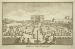 Villa Lappeggi, aus Ansichten der Toskana, veröffentlicht um 1744-57 von Giuseppe Zocchi