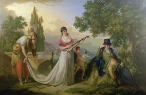 Eine romantische allegorische Szene von Giuseppe or Josef Grassi