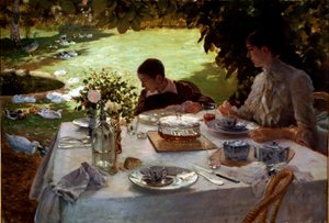 Frühstück im Garten von Giuseppe or Joseph de Nittis