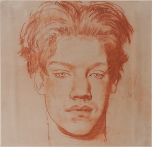 Kopf eines jungen Mannes (Rötel)