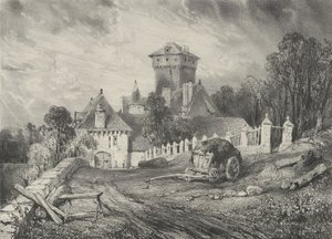 Château de Pesteil in Polminhac, 1832 von Godefroy Engelmann
