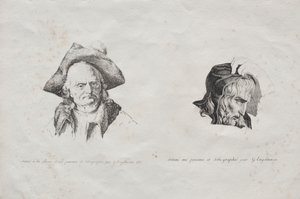Sammlung lithografischer Versuche: Zwei Köpfe von Godefroy Engelmann