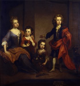Porträt von Richard Boyle, 3. Earl of Burlington, mit seinen drei Schwestern, Elizabeth, Juliana und Jane Boyle, um 1700