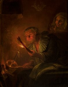 Mann mit Fackel von Godfried Schalcken