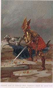 Sigurd sagte zu sich selbst, dass er, egal was geschah, das Gesicht sehen musste, Illustration aus 