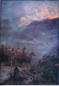 Der Kriegspfad der Doones, aus Lorna Doone, veröffentlicht von W & R Chambers Ltd von Gordon Frederick Browne