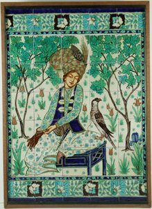 Persischer Falkner-Kachel-Panel, Pilkington