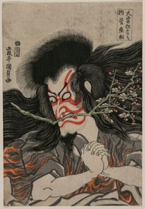 Ichikawa Danjuro VII als Kan Shojo in der Mt. Tenpai Szene aus der Serie Berühmte Kabuki-Stücke, 181