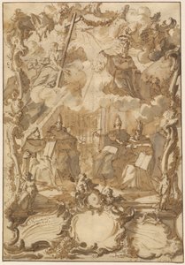 Ein Thesendesign mit Kirchenlehrern von Gottfried Eichler the Younger