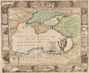 Karte des Schwarzen Meeres und der Krim, um 1740 von Gottfried Jacob Haupt
