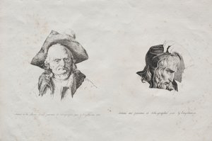Receuil dessais lithographiques: Zwei Köpfe, 1816 von Gottfried or Godefroy Engelmann