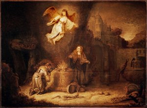 Manoahs Opfer. Manoach ist der Vater von Simson