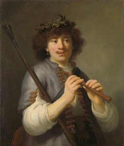 Rembrandt als Schäfer mit Stab und Flöte von Govert Flinck